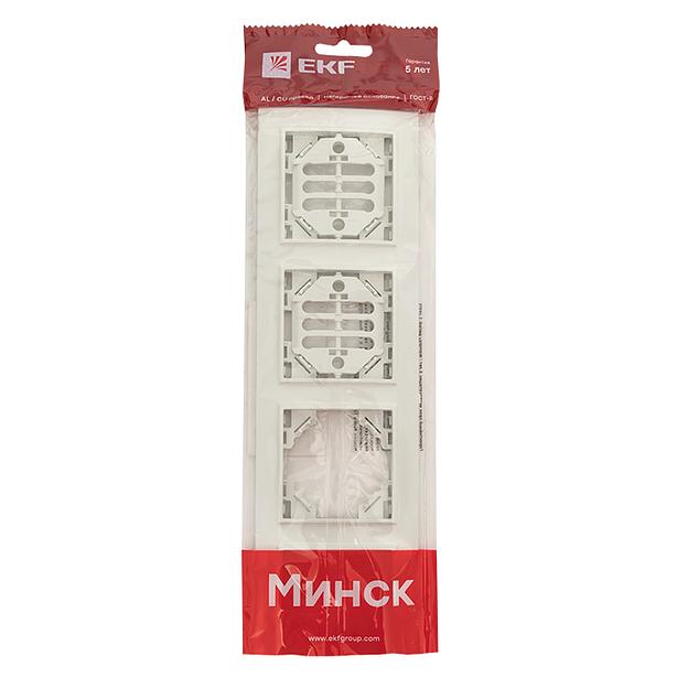 EKF ERM-G-304-10 Минск Рамка 4-местная горизонтальная белая EKF Basic фото 3