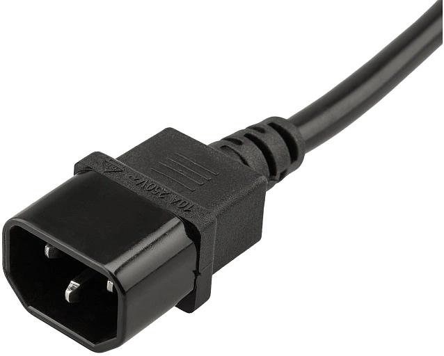 Блок распределения питания для 19" шкафов, горизонтальный, 8 розеток СЕЕ 7/4, 10A, выкл, алюм корп, шнур 2м, вилка C14 REXANT фото 4