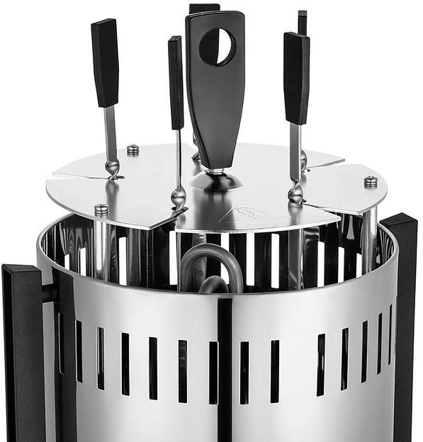 Шашлычница электрическая Kitfort КТ-1407 900Вт нержавеющая сталь/оранжевый фото 5