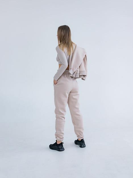 Брюки джоггеры женские бежевые № 3 фото 1