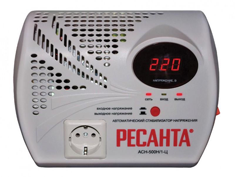 Стабилизатор напряжения Ресанта АСН-500 Н/1-Ц электронный однофазный серый фото 1