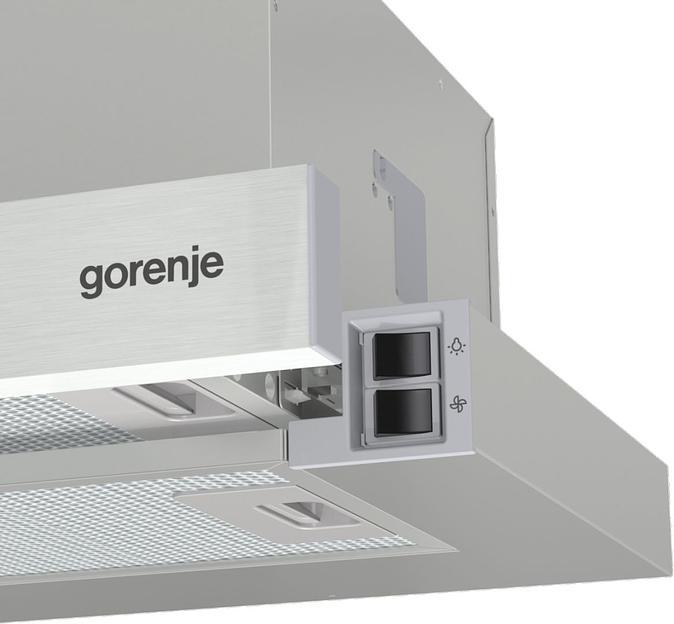 Вытяжка встраиваемая Gorenje TH606E4X нержавеющая сталь управление: кнопочное (1 мотор) фото 4