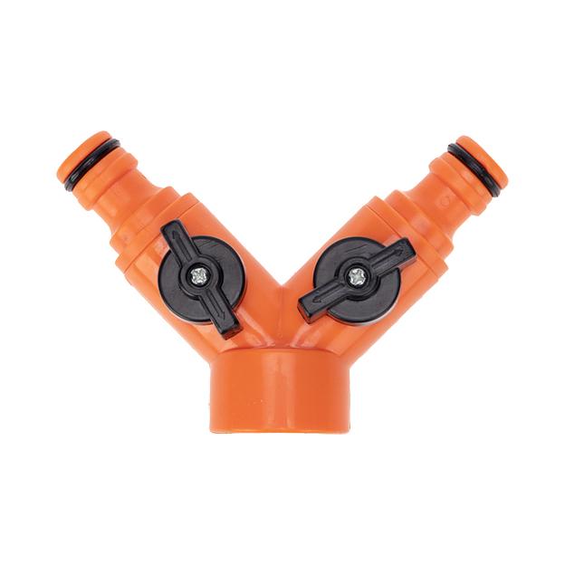 Разветвитель 2-х канальный на кран 3/4-1/2 дюйма Четыре сезона фото 2