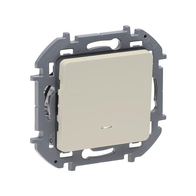 Выключатель одноклавишный с подсветкой/индикацией Legrand 673611 Inspiria с/у 10 А ~250В безвинтовы фото 1