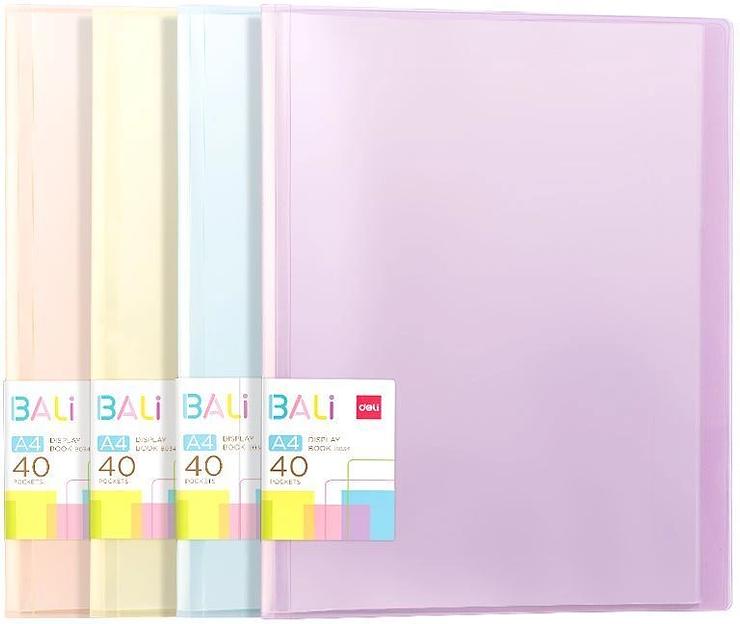 Папка с 40 прозр.вклад. Deli Bali EB034 A4 полипропилен ассорти фото 1