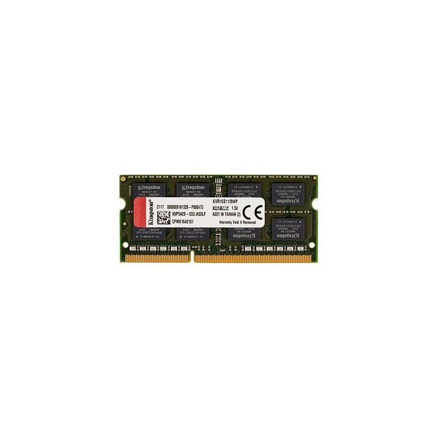 Оперативная память Kingston KVR16S11/8WP DDR3 - 1x 8ГБ 1600МГц, для ноутбуков (SO-DIMM), Ret фото 1