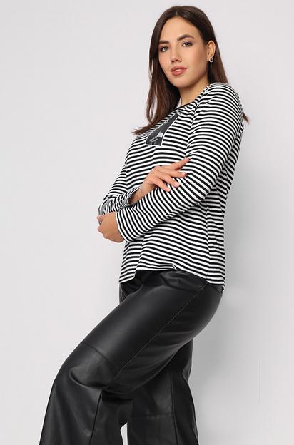 Женский лонгслив Style Magro «База», чёрный, опт фото 2