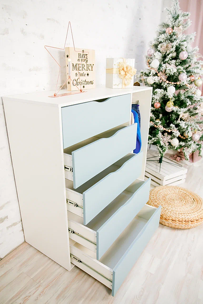 Тумба детская «Облако» 5 ящиков и штанга фото 5