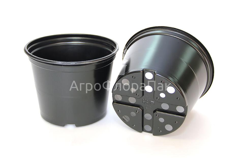 Горшок технический для рассады и цветов круглый, черный, 1000 мл (толщина ленты 1,0 мм) ОПТ фото 1