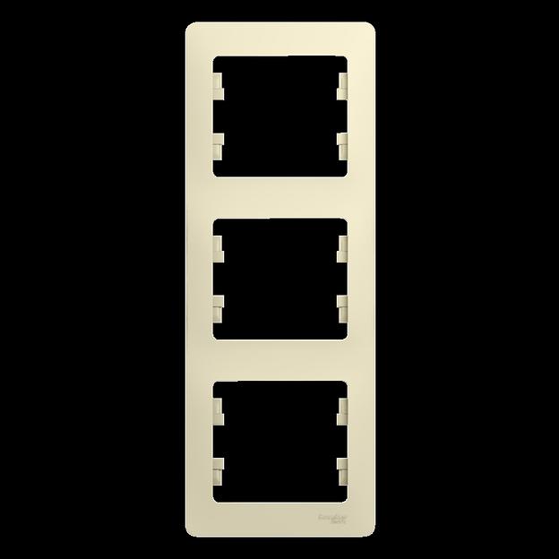 Systeme electric GSL000207 GLOSSA 3-постовая РАМКА, вертикальная, БЕЖЕВЫЙ фото 1
