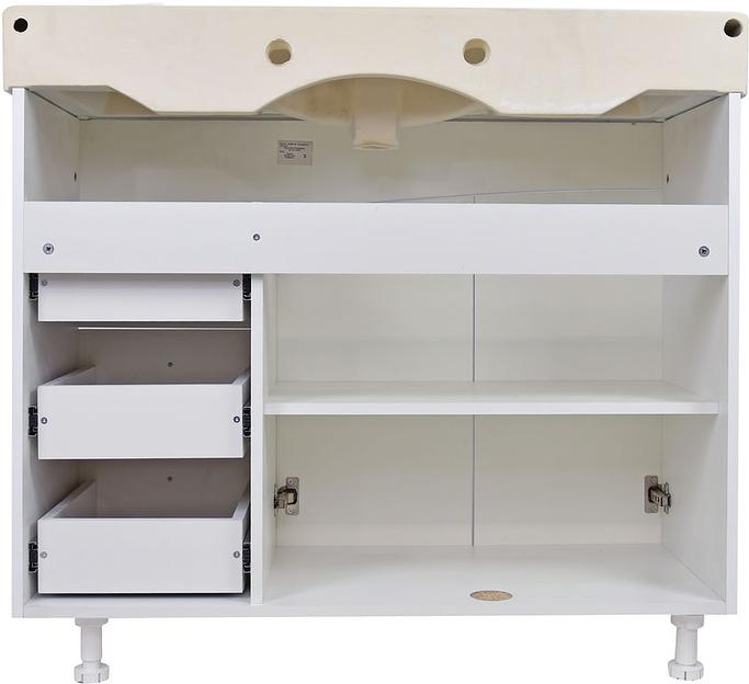 Тумба Милос 105 DORATIZ 9911.770, белая золото, под умывальник Элвис 105 фото 4