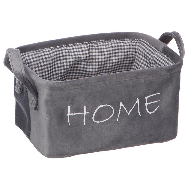 Корзина  для хранения "Велюр", Д250 Ш190 В140, серый фото 1