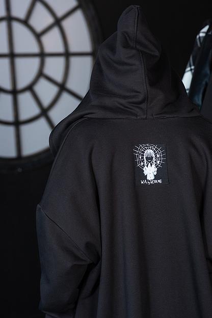 Чёрный удлиненный худи и белый удлинённый жилет на молнии для девочки ОПТ фото 2