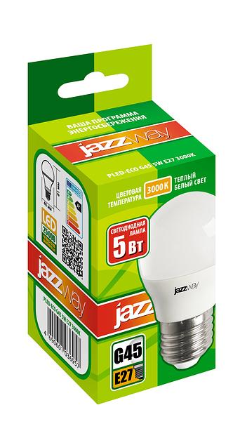 Лампа светодиодная LED 5Вт E27 400Лм теплый матовая шар 230V/50Hz ECO фото 2