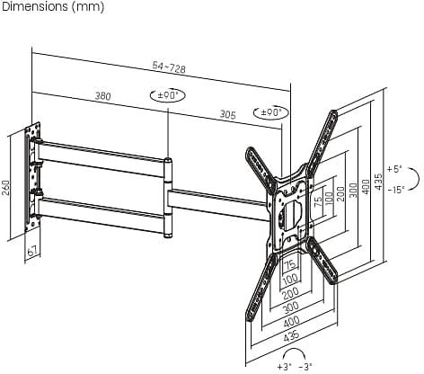 Кронштейн для телевизора Ultramounts UM960 черный 23"-65" макс.35кг настенный поворот и наклон фото 10