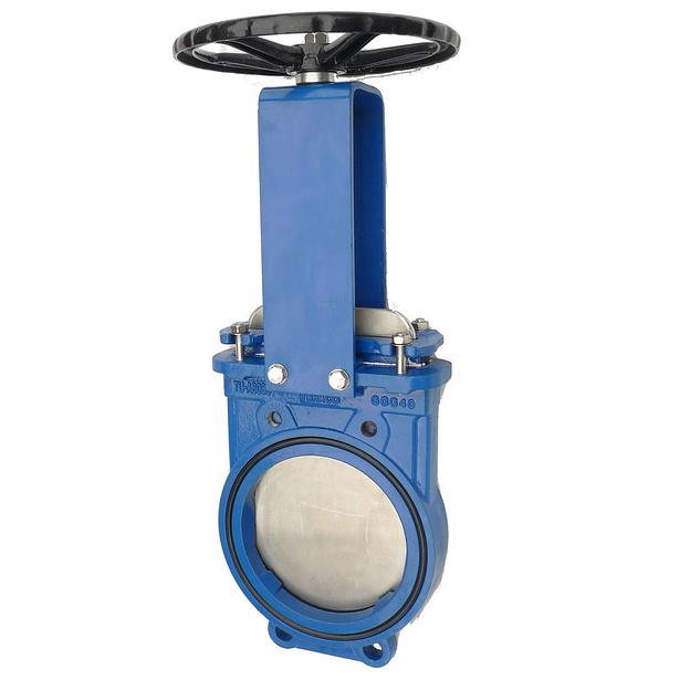 Задвижка стальная шиберная ножевая с редуктором Ду800 Ру16 фото 1