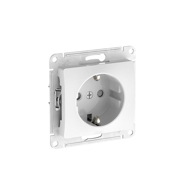 GLOSSA РОЗЕТКА с заземлением со шторками, 16А, быстрозажимные клеммы, БЕЛЫЙ фото 1