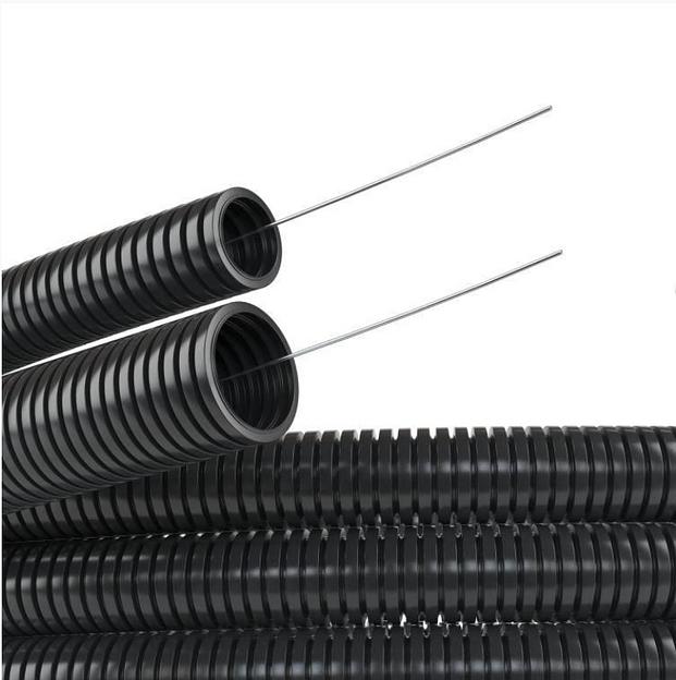 Труба гофрированная ПА 6 с протяжкой ПВ-2 черн. (уп. 50 м) DKC PA611721F2 фото 3