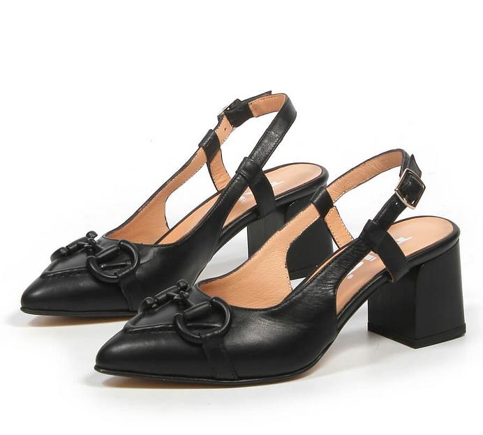 Босоножки женские из натуральной кожи на каблуке, арт.2023-36 чёрный ОПТ фото 7