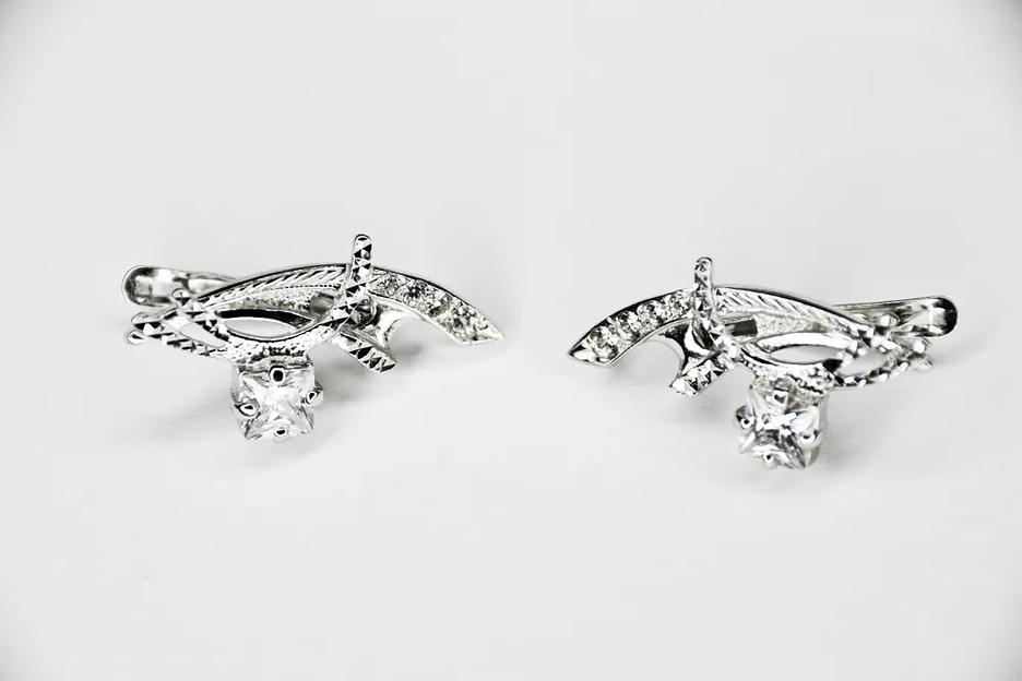 Silver Moon Серьги серебро 925 родированные с фианитами фото 2