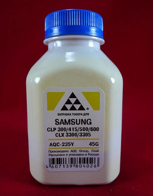 Тонер SAMSUNG CLP 300/315/320/325/360/415/500/510/600/610/660/CLX3300/3305 Yellow (фл. 45г) AQC-США фас.Россия фото 1
