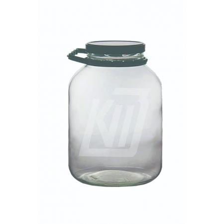 Банка стеклянная 5л винт в комплекте с крышкой и ручкой фото 1