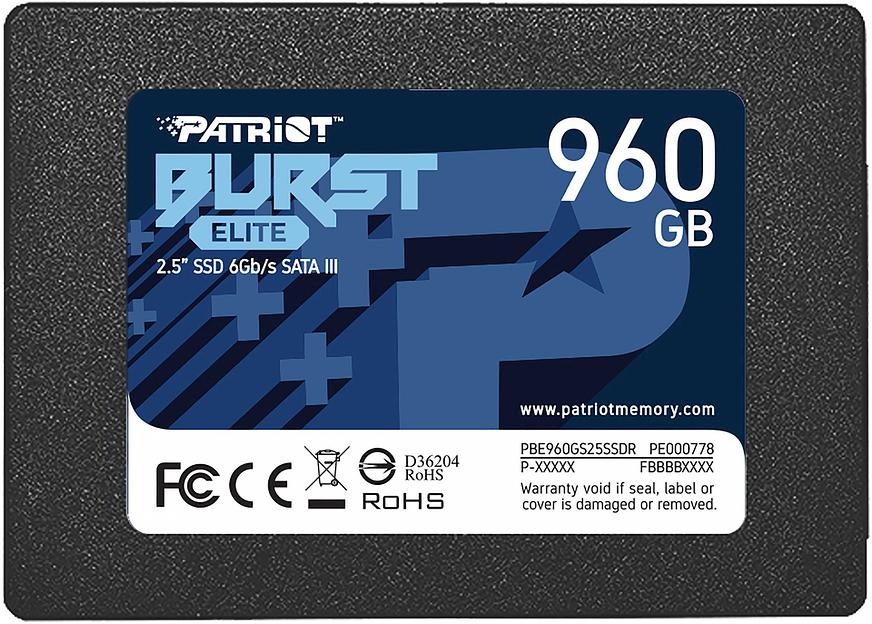 Накопитель SSD Patriot SATA III 960Gb PBE960GS25SSDR Burst Elite 2.5" фото 1