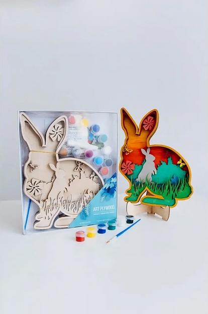 Раскраска антистресс набор для творчества Кролик ART PLYWOOD опт фото 3