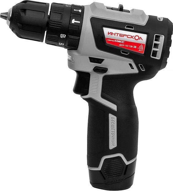 ИНТЕРСКОЛ ДАУ-10/12В 38 МиниМАКС бесщеточная аккум. дрель-шуруп [767.2.2.45] { Li-ion, кейс, 2 аккум., 2,5 Ач, ЗУ } фото 2