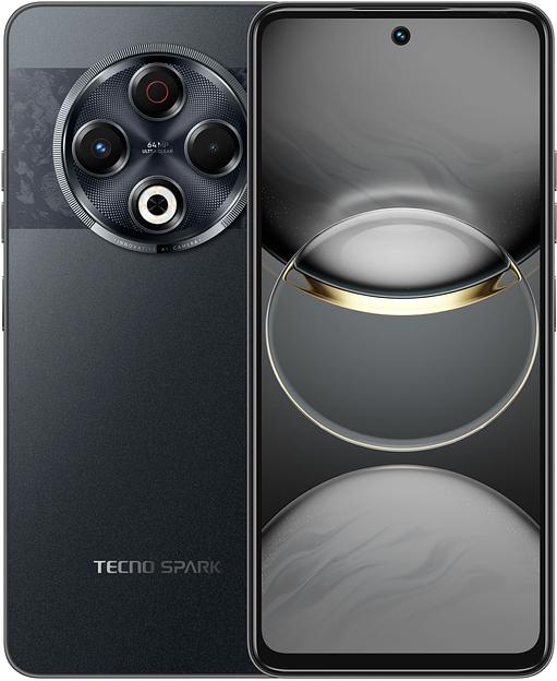 Смартфон Tecno Spark 30 256Gb 8Gb черный моноблок 3G 4G 2Sim 6.78" 1080x2436 Android 14 64Mpix 802.11 a/b/g/n/ac NFC GPS GSM900/1800 GSM1900 TouchSc Protect VidConf FM A-GPS microSD max1024Gb фото 1