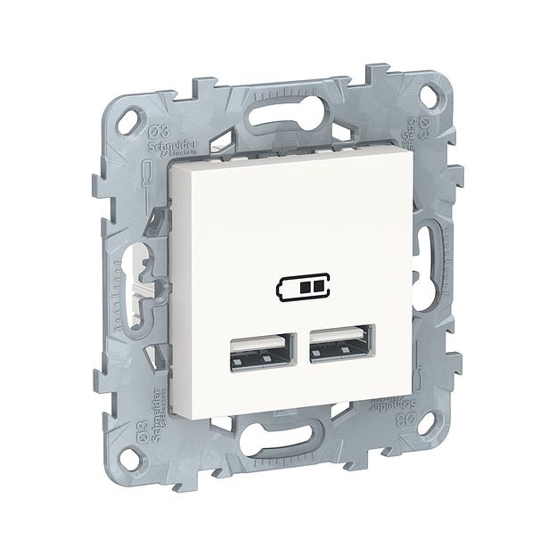 Розетка USB SE NU541818 Unica New 2-местная 2100 мА белый NU541818 фото 1