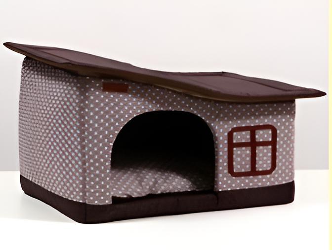 Домик-будка для кошек «Челси» коричневый ОПТ фото 1