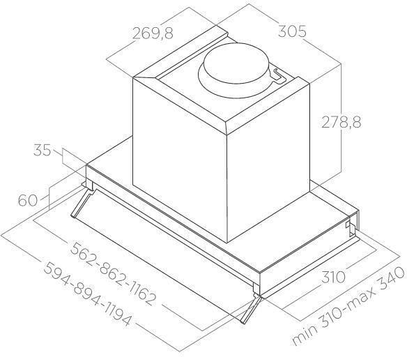 Вытяжка встраиваемая Elica Boxin IXGL/A/60 нержавеющая сталь/стекло белое управление: поворотный переключатель (1 мотор) фото 4