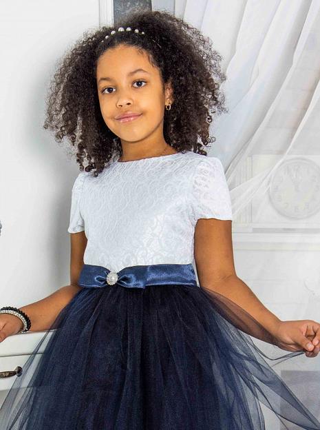 Платье для девочки Энди элегантное, белый, 21-194_1, опт фото 2