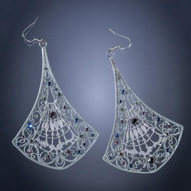 Серьги «Тайна ночи» трапеция ОПТ фото 1