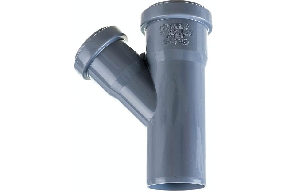 Тройник канализационный 45 град. 50х40 фото 1