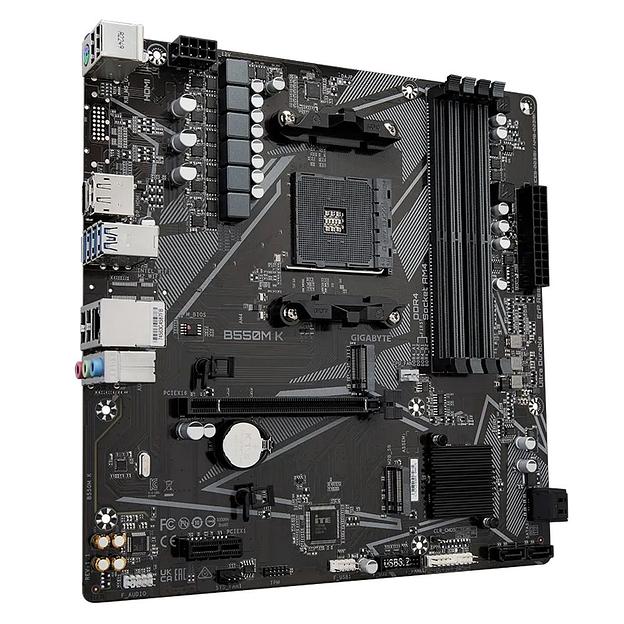 Материнская плата GIGABYTE B550M K, AM4, B550, 4*DDR4, DP+HDMI, 4 SATA 6 Гб/с, M2, Audio, Gb LAN, USB 3.2, USB 2.0, mATX (B550M K) фото 3