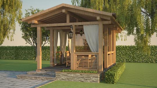 Беседка из клееного бруса фото 1