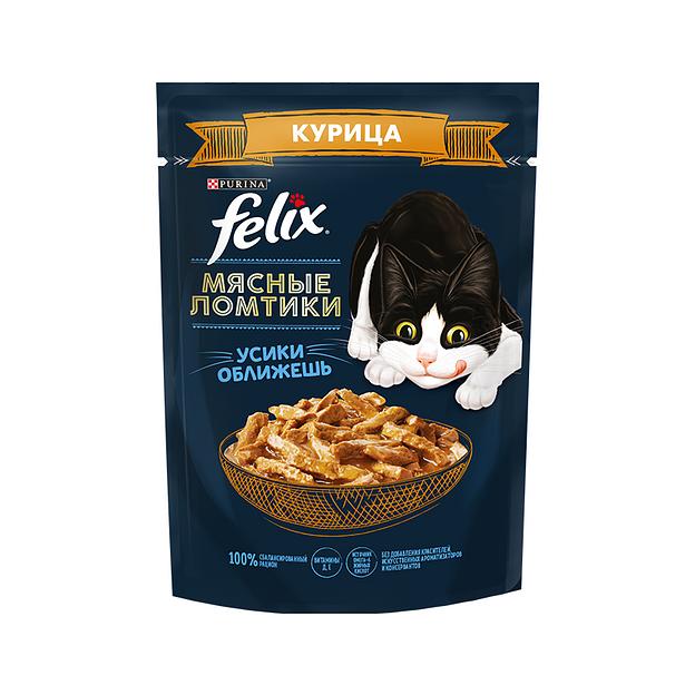 Влажный корм для кошек Felix® Мясные Ломтики с курицей, 85 г фото 1