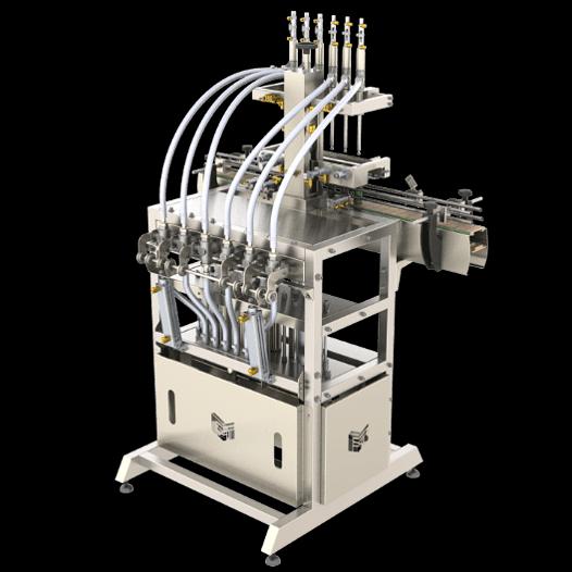Автомат розлива спокойных и пенящихся жидкостей в тару 0,5 - 2,0 л АР-3000П-МГ (поршневой, со смещением, с опусканием) фото 1