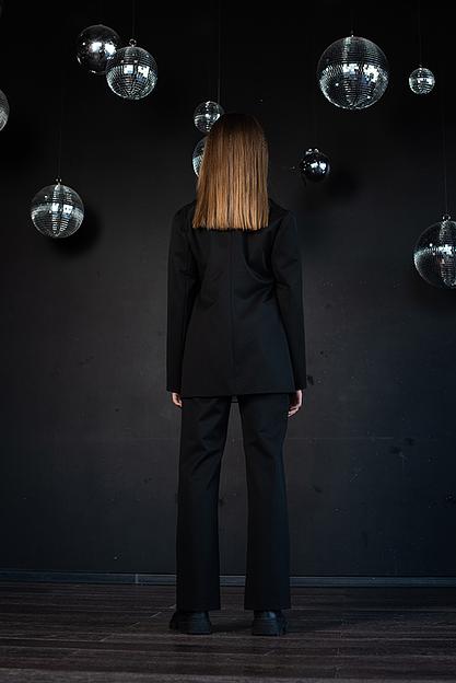 Классические чёрные брюки с разрезами для девочки ОПТ фото 3