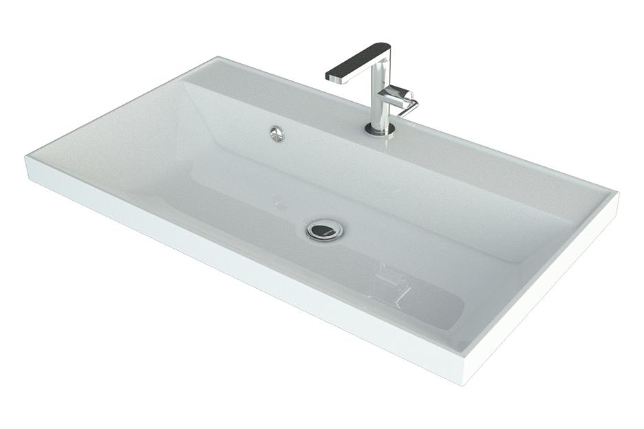 Тумба с раковиной для ванной Uperwood Tanos 90 см, подвесная, матовая, черная фото 9