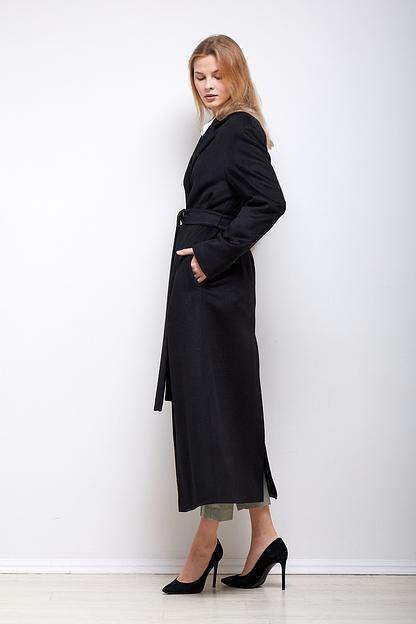 Женское демисезонное пальто деловое Mmoda чёрный, арт.2223037 фото 3