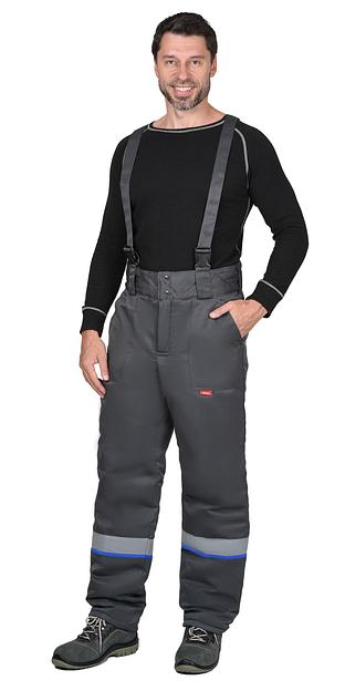 Костюм «Сириус-Рост-Арктика» зимний куртка и брюки, серый с васильковым ОПТ фото 4