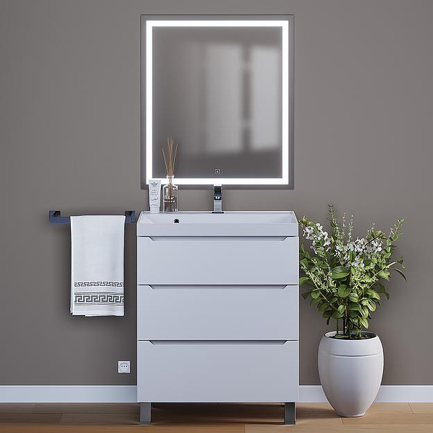 Тумба под раковину для ванной Uperwood Tanos 70 см, напольная, белая, 3 ящика фото 4