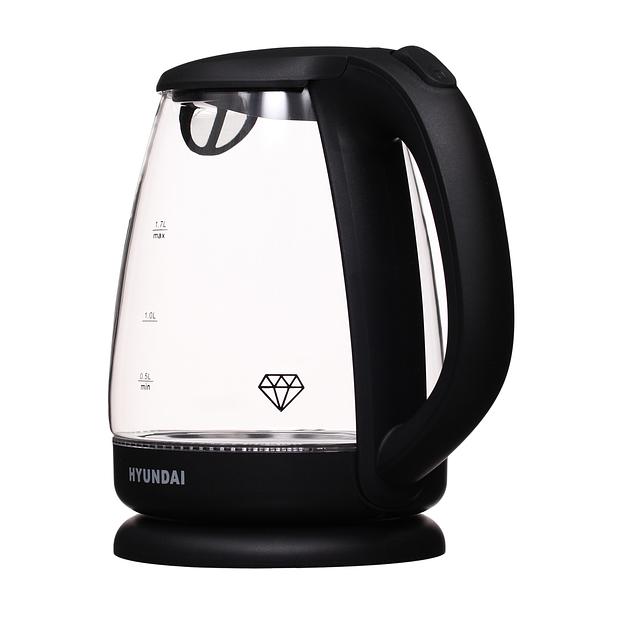 Чайник электрический Hyundai HYK-G1001 1.7л. 2200Вт черный (корпус: стекло) фото 2