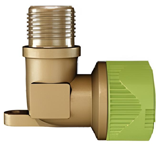 Уголок латунный с наружней резьбой с фланцем для крепления Push Fit фото 1