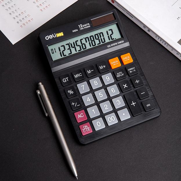 Калькулятор настольный Deli EM01420 черный 12-разр. фото 8