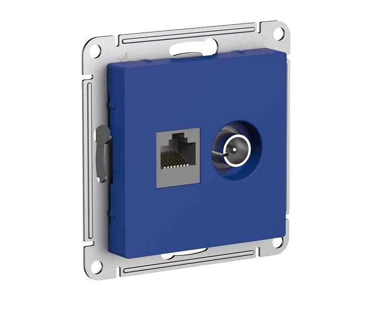 ATLASDESIGN РОЗЕТКА двойная ТВ + компьютерная RJ45, кат. 5Е, АКВАМАРИН фото 2
