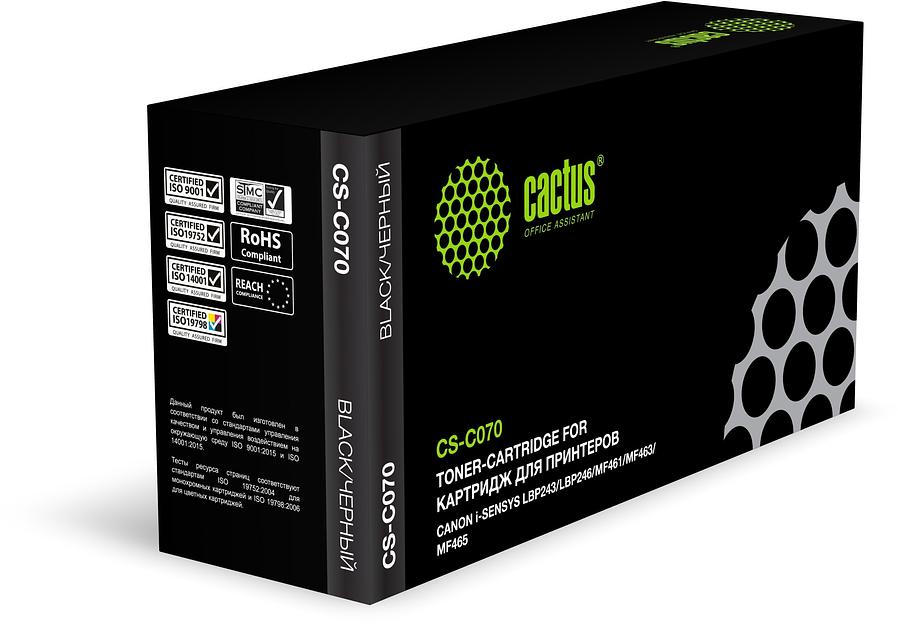 Картридж лазерный Cactus CS-C070 070 черный (3000стр.) для Canon i-SENSYS LBP243/LBP246/MF461/MF463/MF465 фото 1